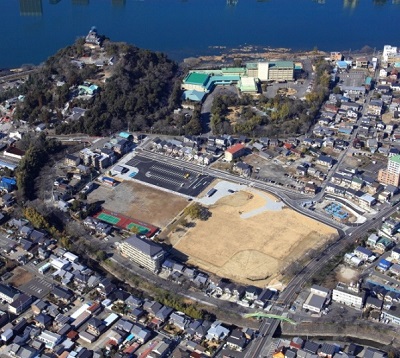 空から見た内田防災公園の写真