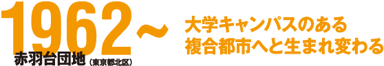 1962～ 大学キャンパスのある複合都市へと生まれ変わる 赤羽台団地（東京都北区）
