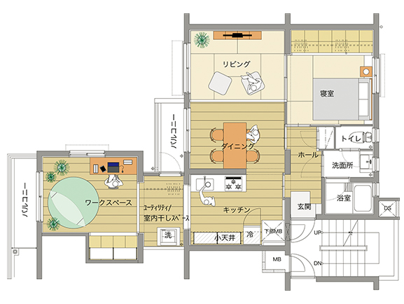 ワークスペース付きプランの間取り図
