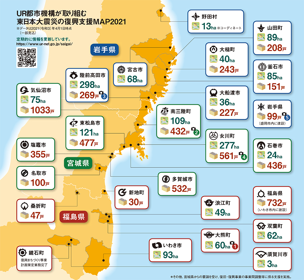 東日本大震災の復興支援MAP2021の画像