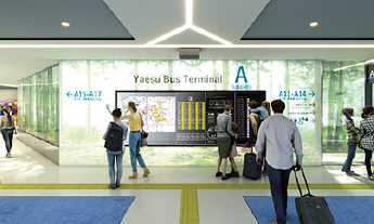 東京駅・八重洲エリアに建設中である日本最大級のバスターミナルの写真