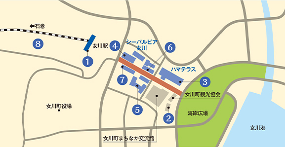 女川町周辺の地図