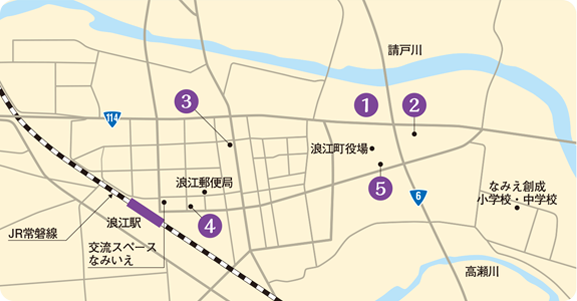 浪江駅周辺の簡易地図