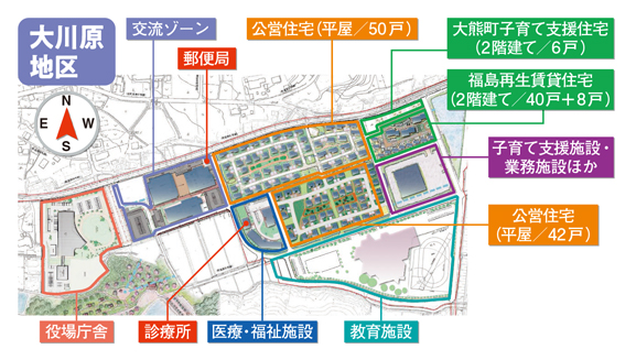 大田原地区を説明している地図