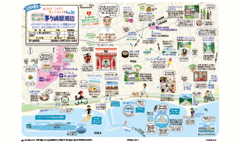 茅ケ崎駅周辺のイラストマップ