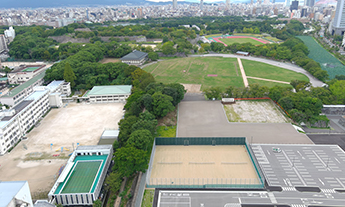 城内地区防災公園街区整備事業の様子