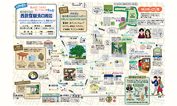 西荻窪駅北口周辺のイラストマップ