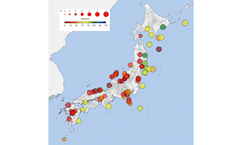 震源地図の写真