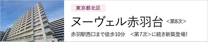 東京都北区 ヌーヴェル赤羽台＜第8次＞ 赤羽駅西口まで徒歩10分 ＜第7次＞に続き新築登場! 別ウィンドウで開きます