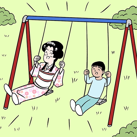 【マンガ】江戸時代のお姫さまがURをレポート!?「団地姫日記」団地周遊編～近くにあるとうれしい遊び場の巻～イメージ画像