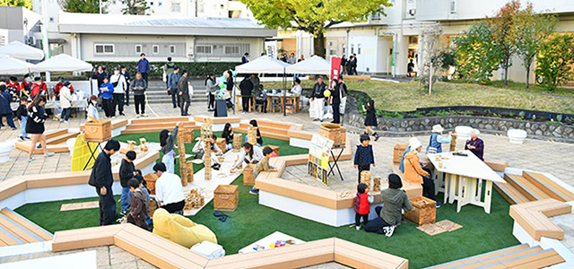 プール跡地＆管理サービス事務所跡地が今のくらしに合う新たな集いの場に！中宮第3団地の「MUJI×UR 団地まるごとリノベーション」イメージ画像