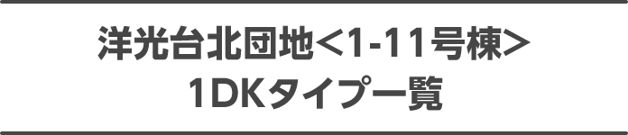 洋光台北団地<1-11号棟> 1DKタイプ一覧