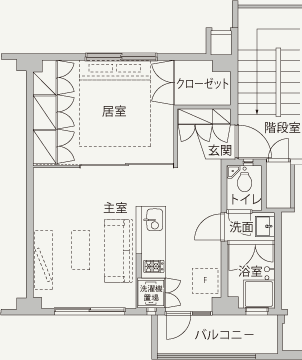 1LDK-2間取り図