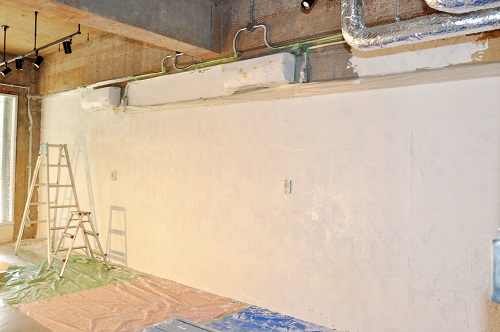 漆喰塗りが完成した壁の写真