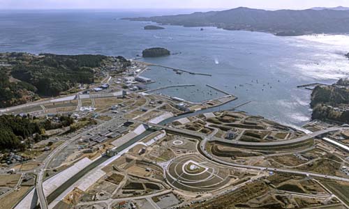 志津川地区の航空写真