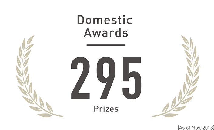Domestic awards - 295 prizes [as of November 2018]