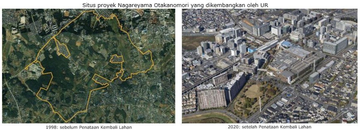 Before and after photos of a land readjustment program