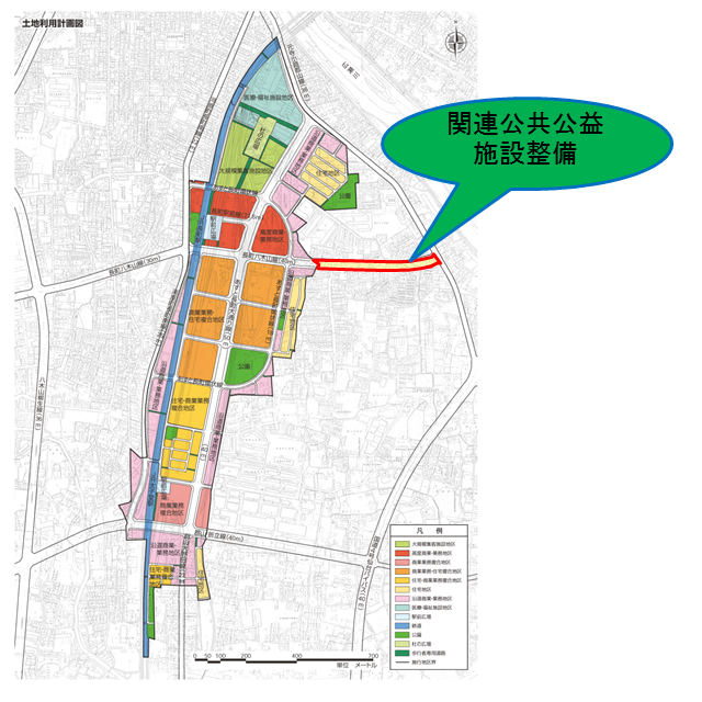 あすと長町アクセス道路位置図