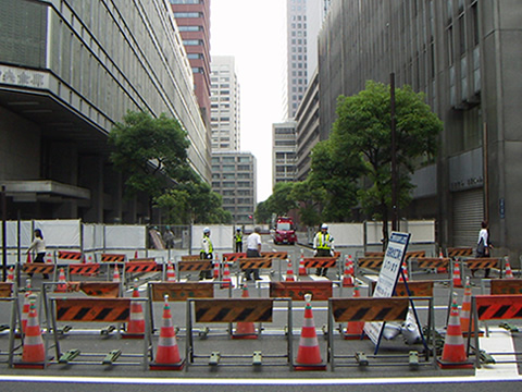 土地区画整理事業 大名小路方面より