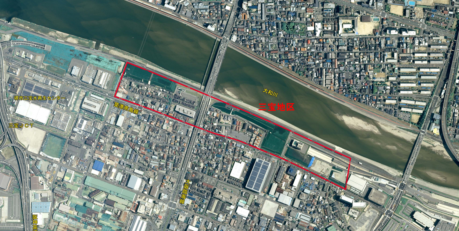 阪神高速大和川線、高規格堤防との一体まちづくり