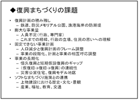 復興まちづくりの課題