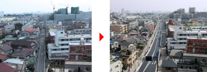 三軒茶屋 従前(左) 従後(右)(写真)