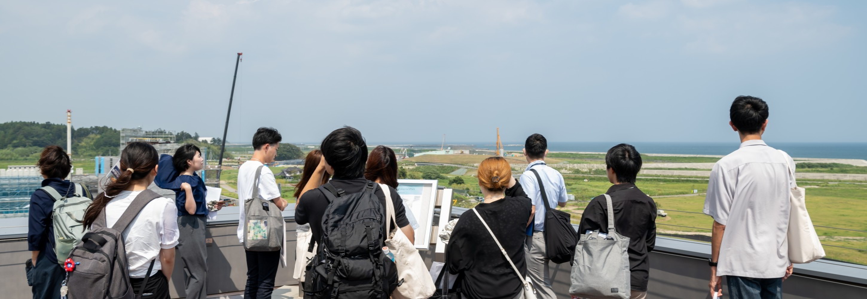双葉町産業交流センター屋上から町を一望