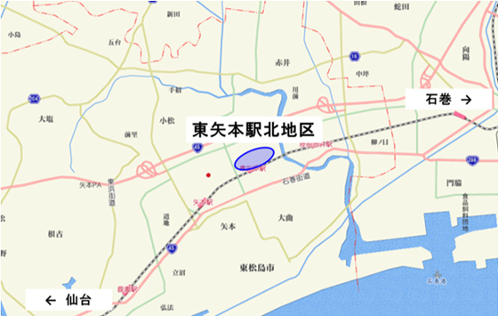 地図:東矢本駅北地区