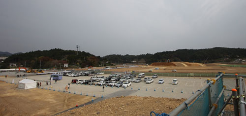 見晴台から見た志津川地区の様子