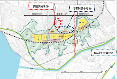 地図：野蒜北部丘陵地区