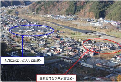 写真：大ケ口（おがくち）地区と屋敷前地区