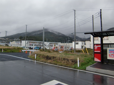 写真：ＢＲＴの駅となった大船渡駅から南西方向を臨む