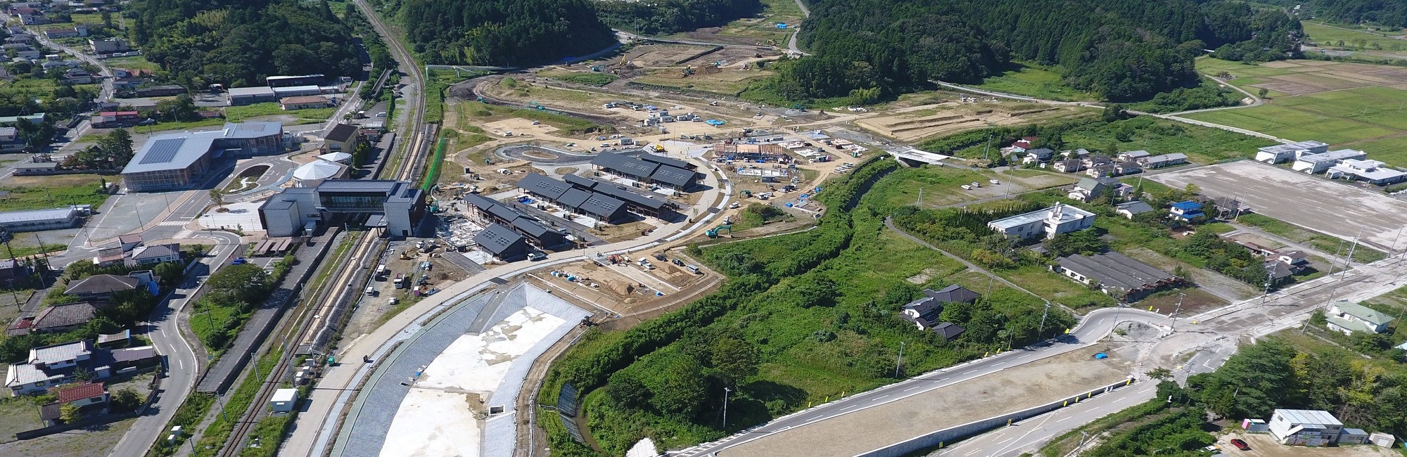 双葉駅前の様子（福島県双葉町）の写真