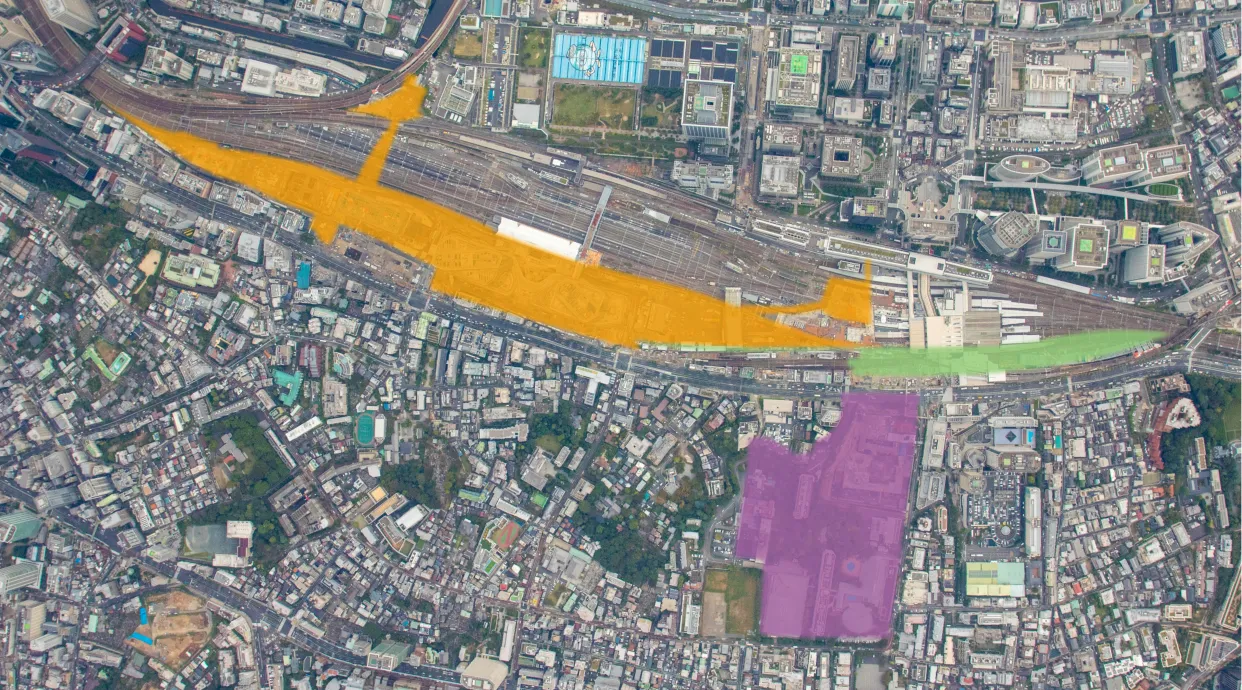 品川駅周辺の航空写真