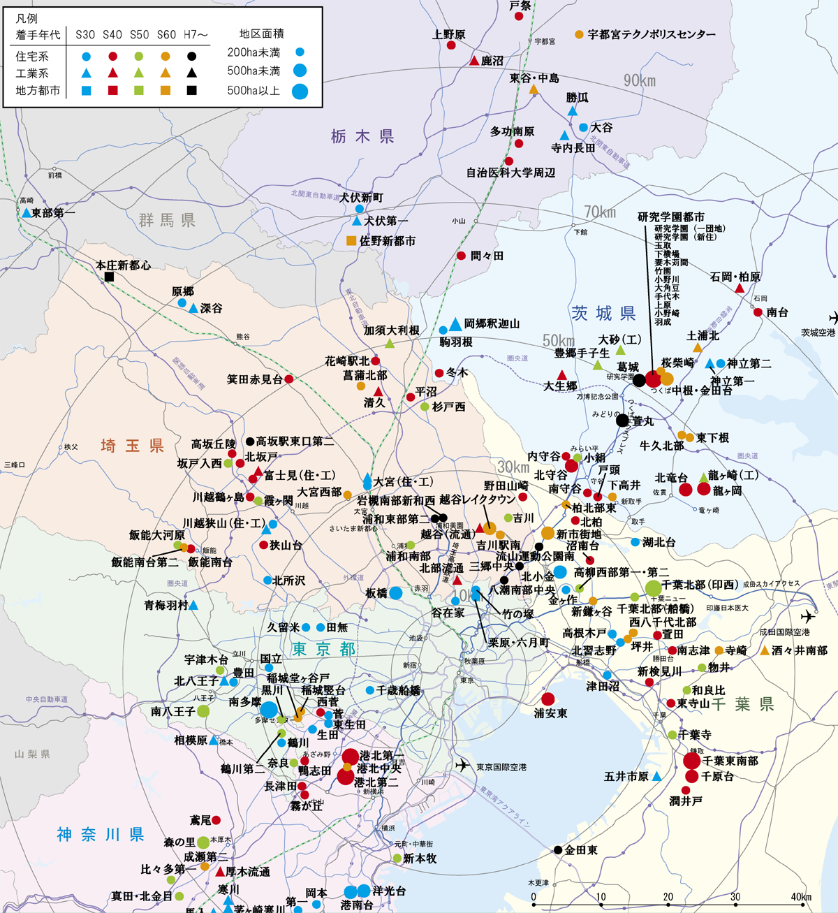 関東近辺の地図