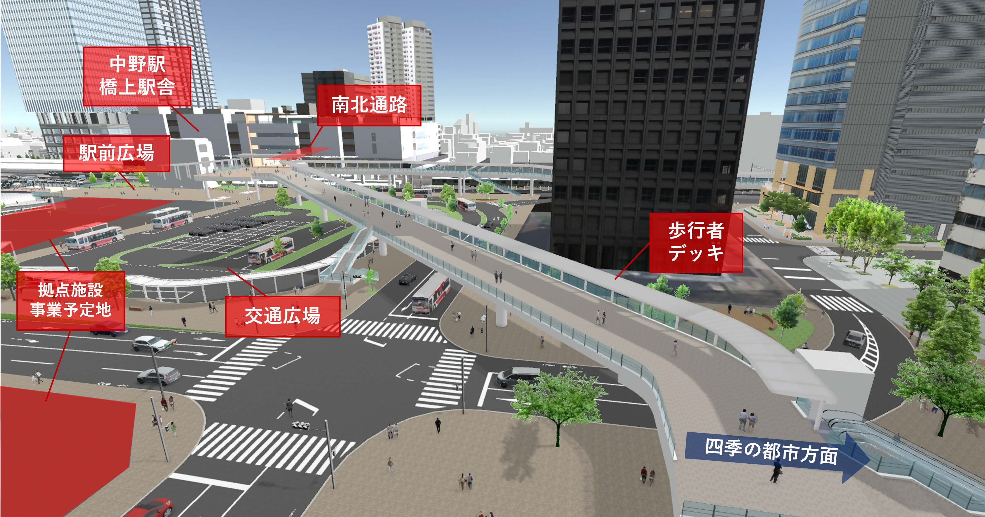 中野駅前　イメージパース