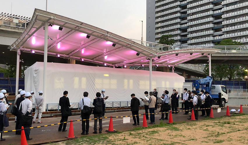 武庫川団地での工事