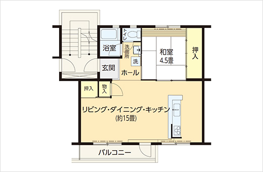 快適な家事スペースが魅力の住まいの間取り図2