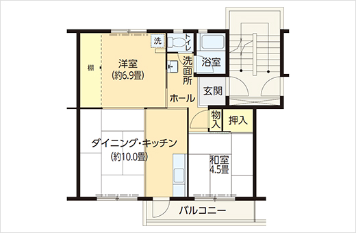 快適な家事スペースが魅力の住まいの間取り図1