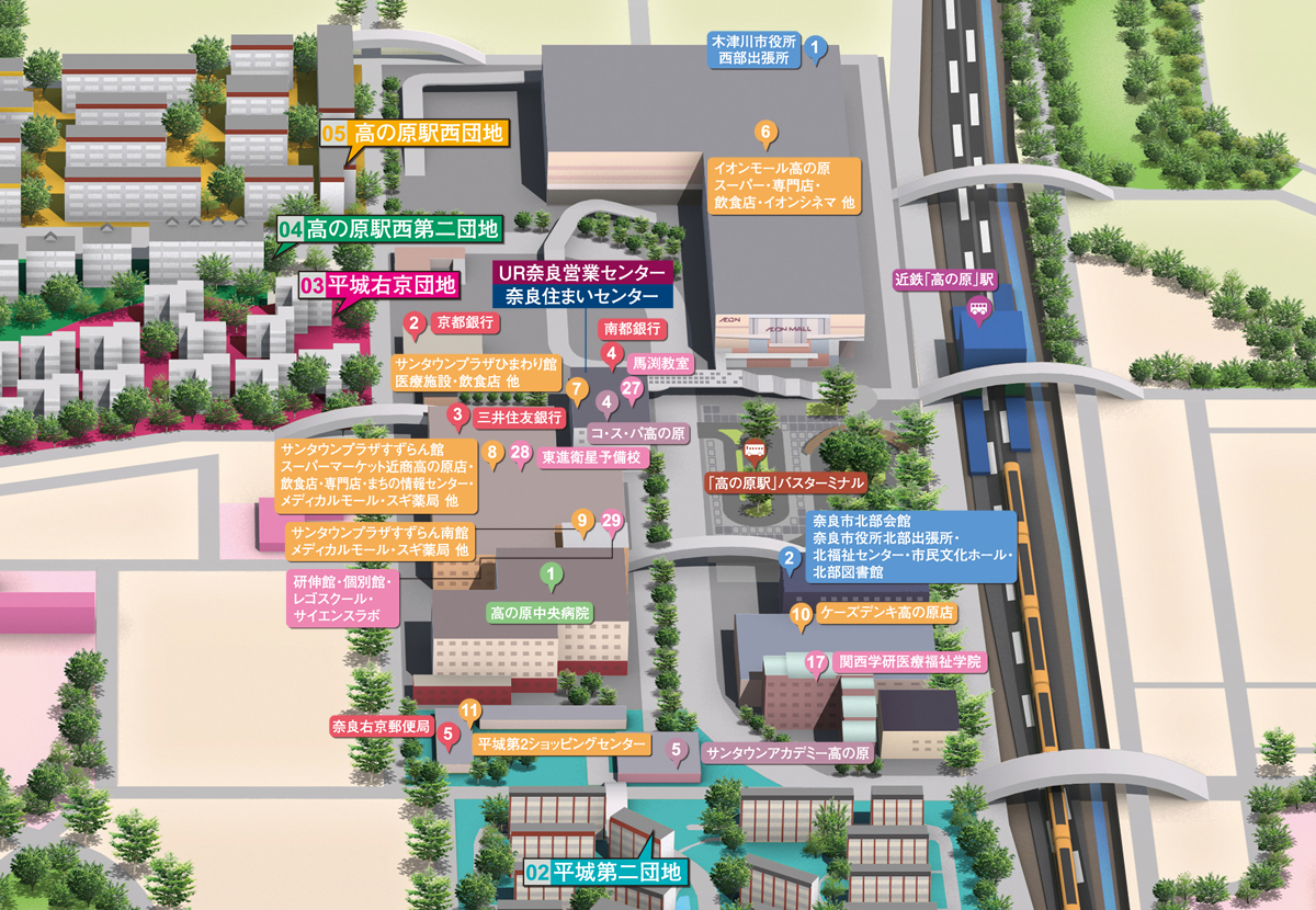 近畿圏のニュータウン施設の中でもトップクラスの広さを誇る駅前商業施設