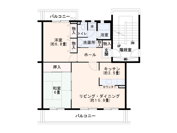 コンフォールかぶと台団地　間取り図1