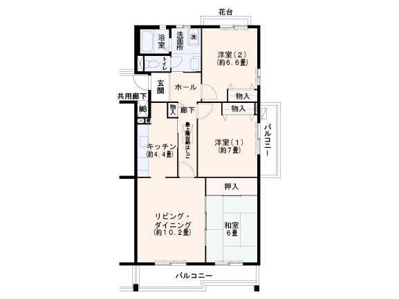 コンフォールかぶと台団地　間取り図2