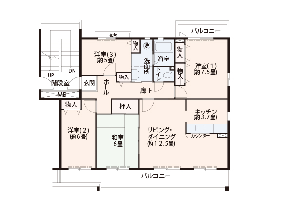 コンフォールかぶと台団地　間取り図4