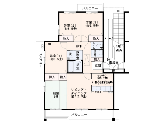 コンフォールかぶと台団地　間取り図6