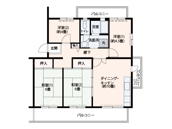 高の原駅東団地　間取り図3