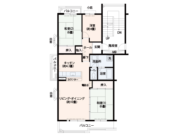 平城左京団地　間取り図3