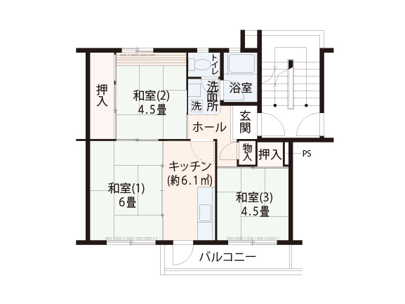 中登美第三団地　間取り図5