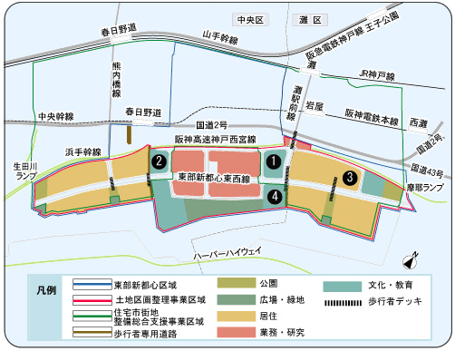 図：事業手法及び土地利用計画