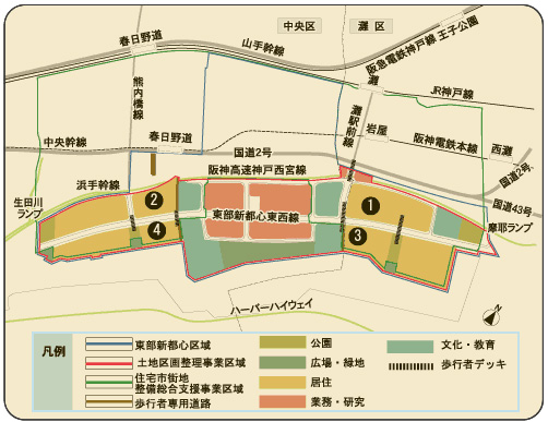 図：事業手法及び土地利用計画